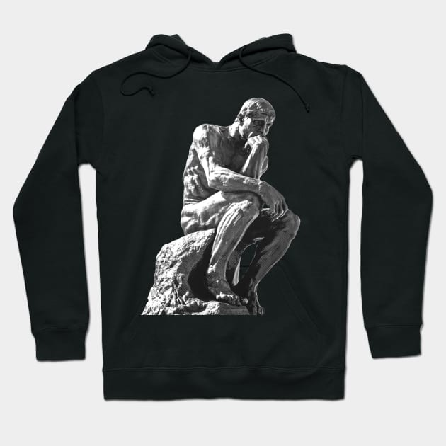 The Thinker Artwork Black and White Hoodie by Embrace Masculinity